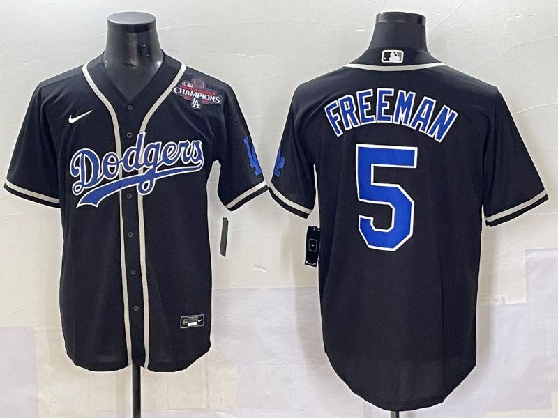 Men 2025 Los Angeles Dodgers #5 Freeman Black Fashion Nike MLB Jersey style 7041->los angeles dodgers->MLB Jersey